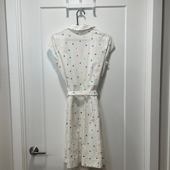 Never worn Boden Rowena Shirt Dress Size 6R, Polka Dot and Ivory - Picture 2 of 6